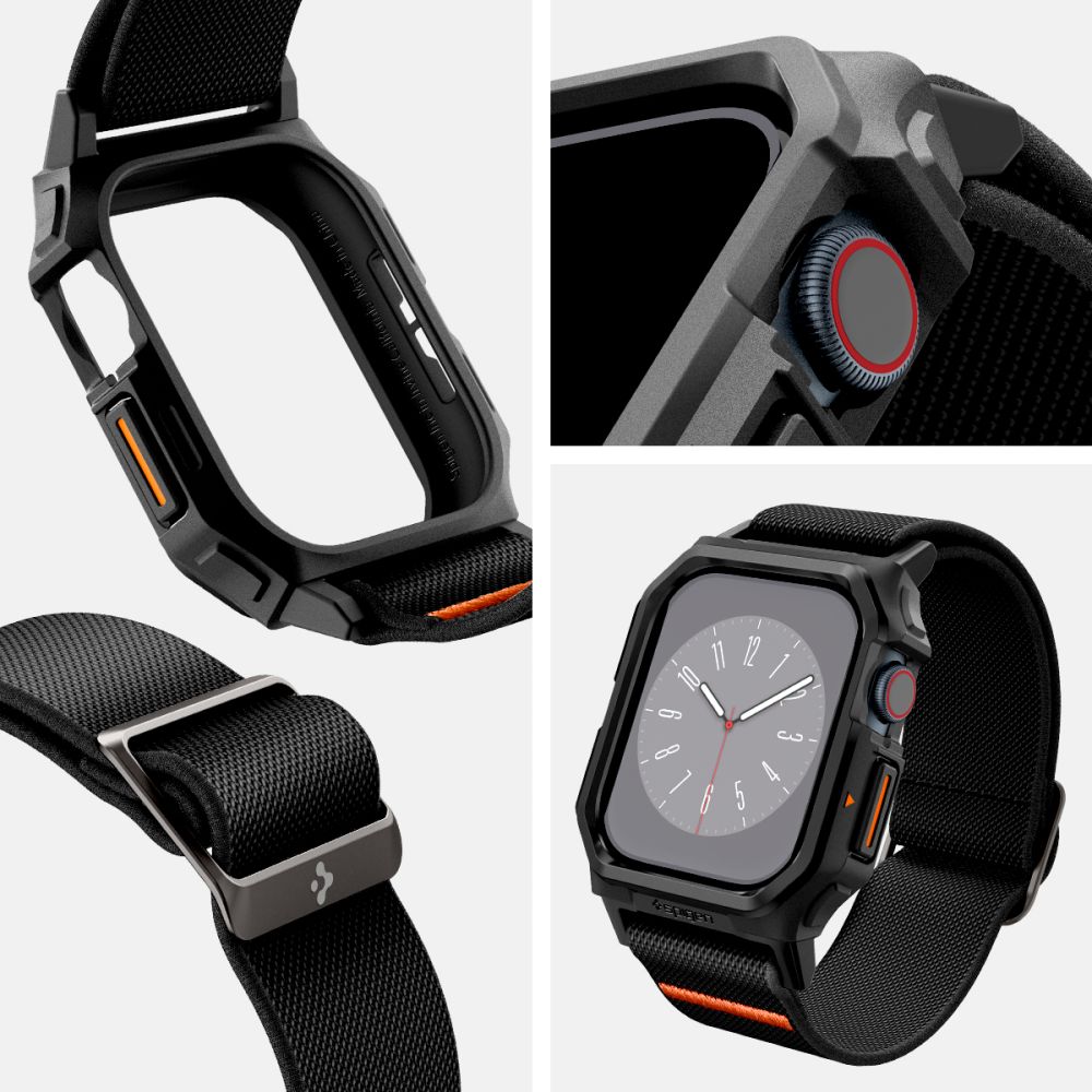 Etui z paskiem Spigen Lite Fit Pro do Apple Watch 10 46 mm, czarne